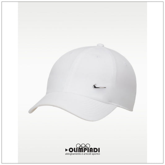 Cappellino Unisex Nike Club Cap Metal Swoosh - FB5372-100 | Bianco