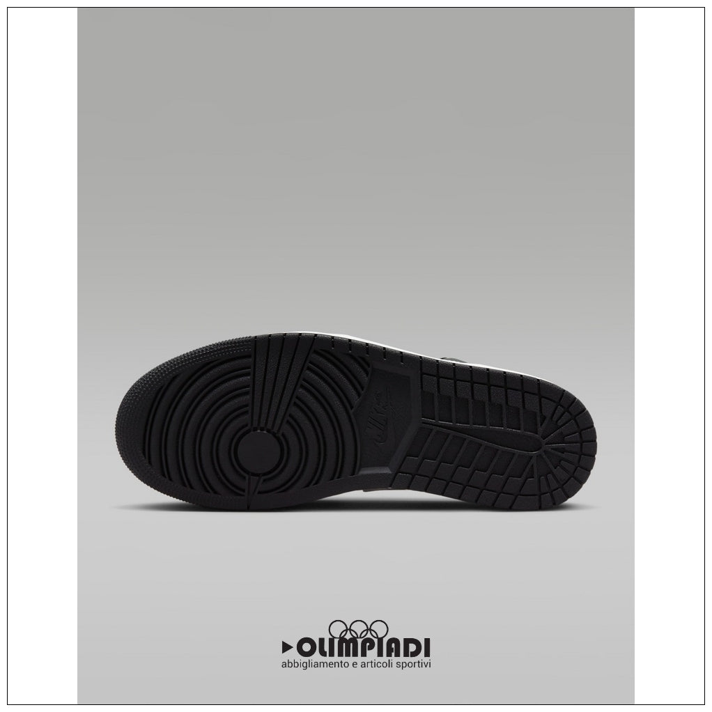 Scarpe Sneakers Air Jordan 1 Low Bianco Nero Grigio - 553558-040