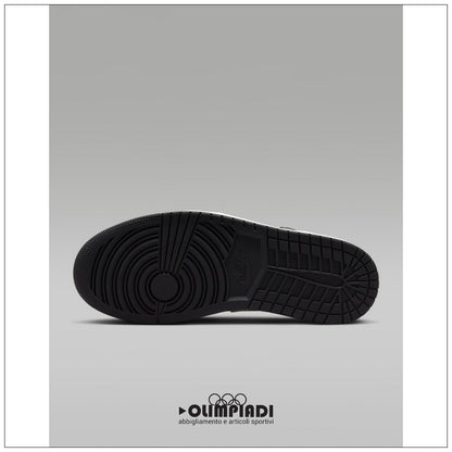 Scarpe Sneakers Air Jordan 1 Low Bianco Nero Grigio - 553558-040