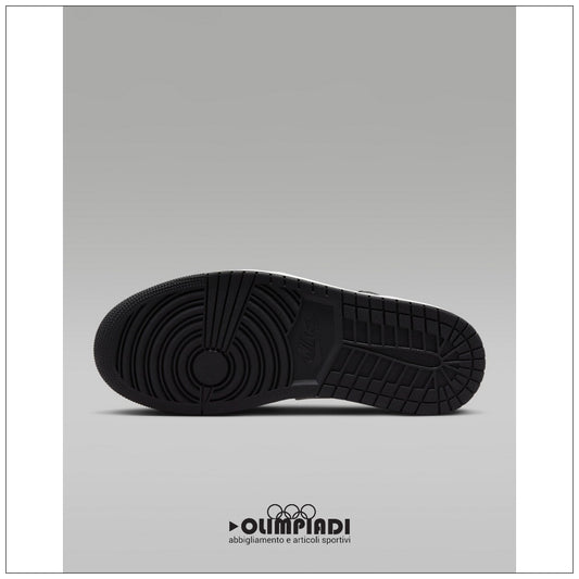 Scarpe Sneakers Air Jordan 1 Low Bianco Nero Grigio - 553558-040