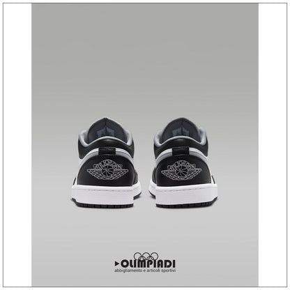 Scarpe Sneakers Air Jordan 1 Low Bianco Nero Grigio - 553558-040