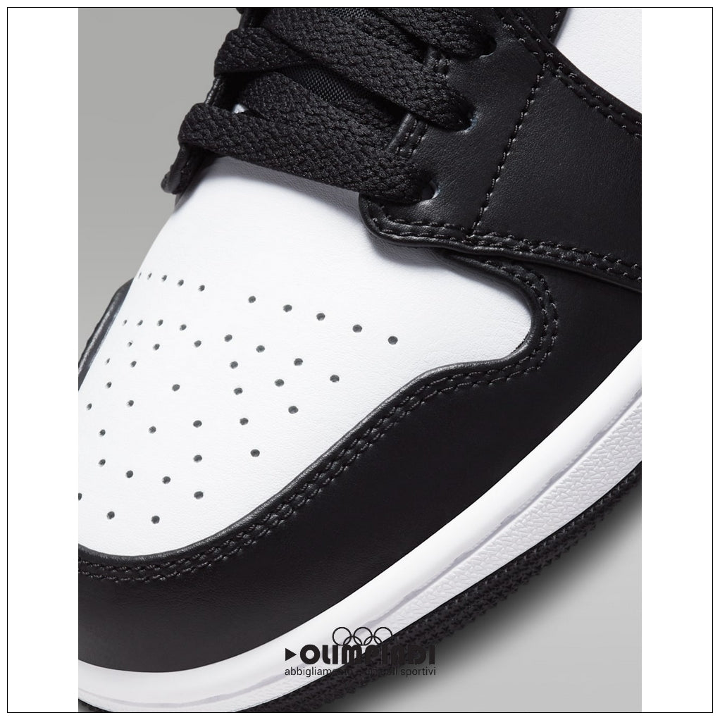 Scarpe Sneakers Air Jordan 1 Low Bianco Nero Grigio - 553558-040