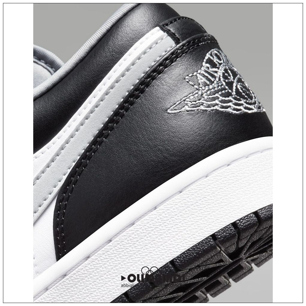 Scarpe Sneakers Air Jordan 1 Low Bianco Nero Grigio - 553558-040