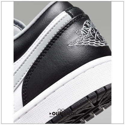 Scarpe Sneakers Air Jordan 1 Low Bianco Nero Grigio - 553558-040