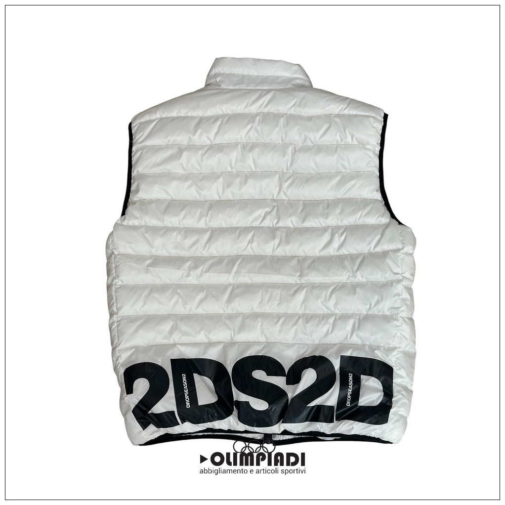 Smanicato Reversibile Uomo DS2 Bianco Piumino Gilet - SS26321-BIANCO