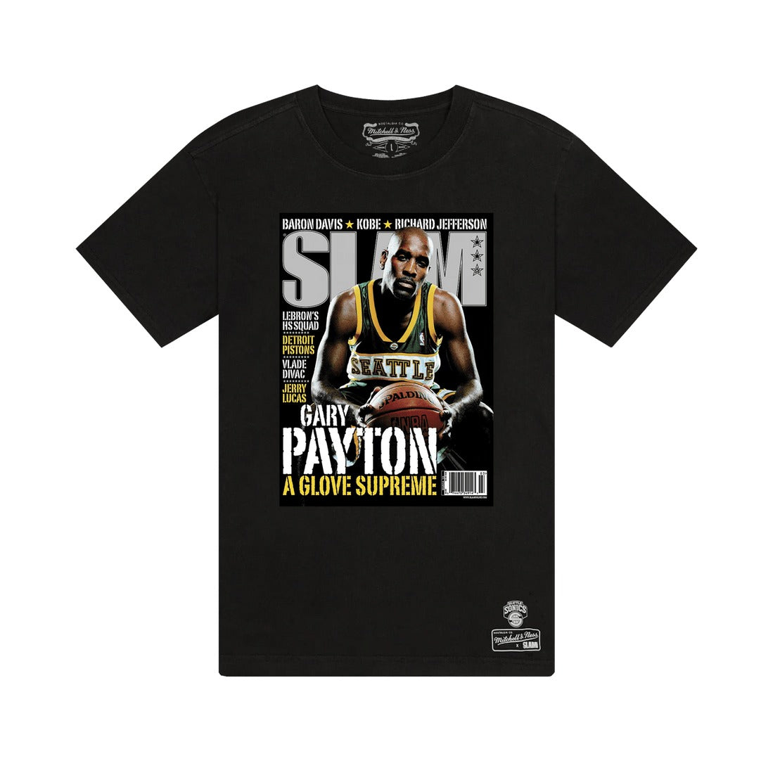 T-shirt Uomo Mitchell & Ness SLAM Gary Payton Seattle SuperSonics - BMTRINTL1276-SSUBLCK