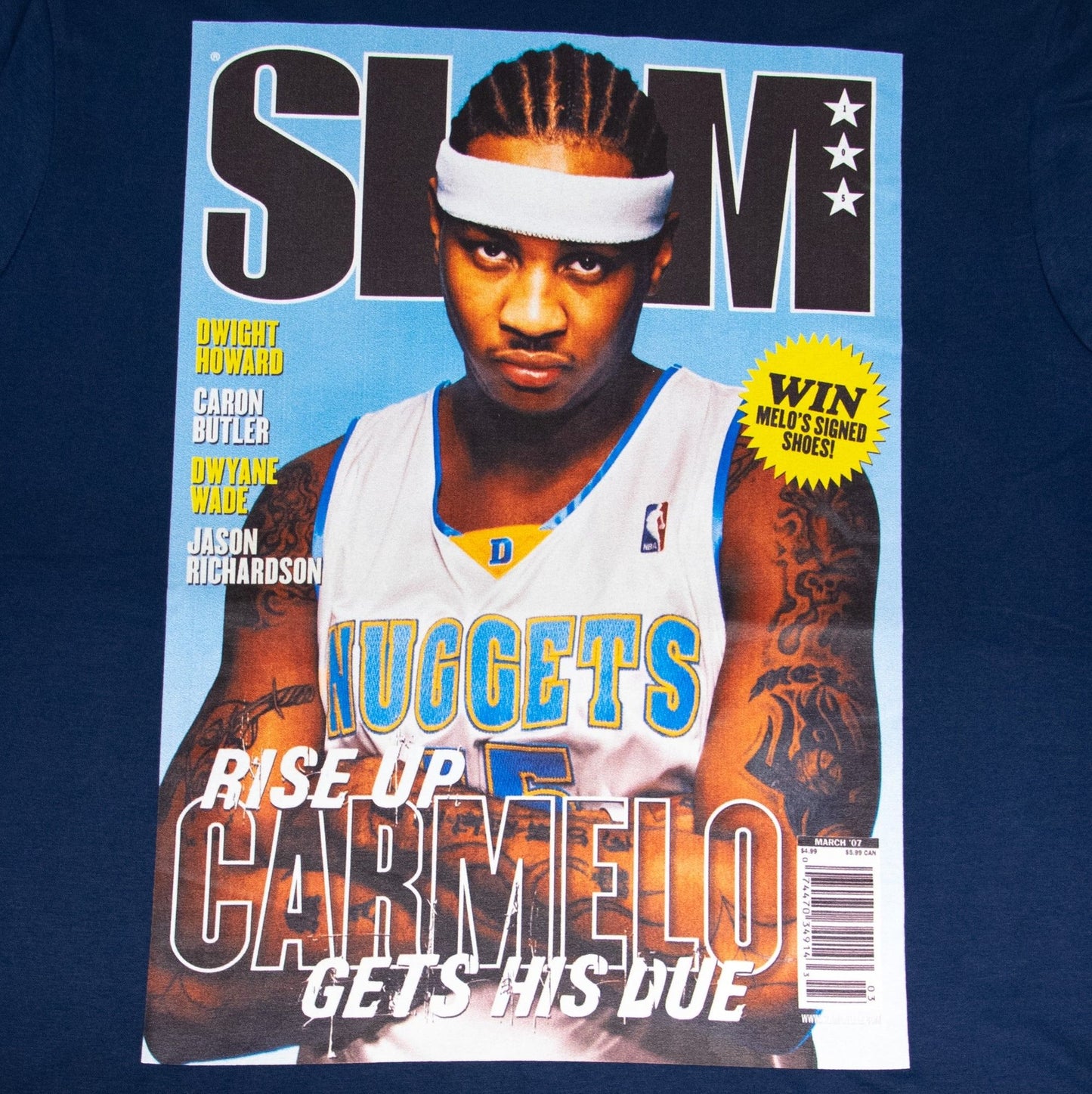 T-shirt Uomo Mitchell & Ness SLAM Carmelo Anthony Denver Nuggets - BMTRINTL1276-DNUNAVY