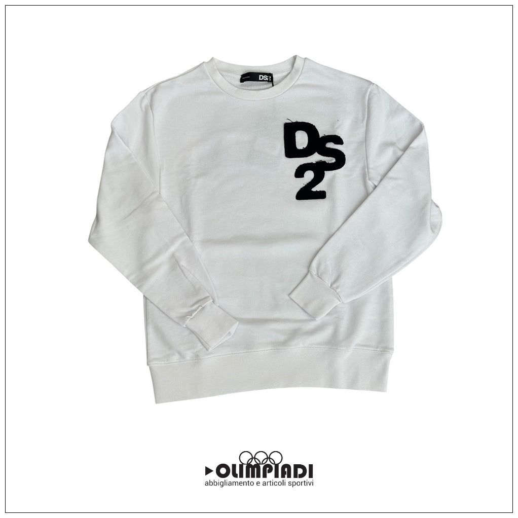 Felpa Girocollo Uomo DS2 Bianco French Terry - SS26228-BIANCO