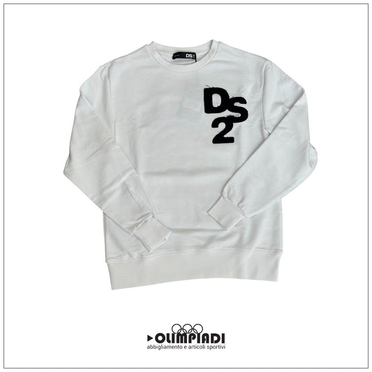 Felpa Girocollo Uomo DS2 Bianco French Terry - SS26228-BIANCO