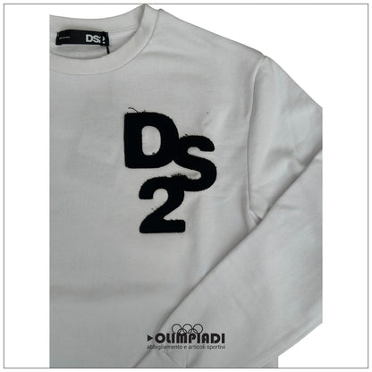 Felpa Girocollo Uomo DS2 Bianco French Terry - SS26228-BIANCO