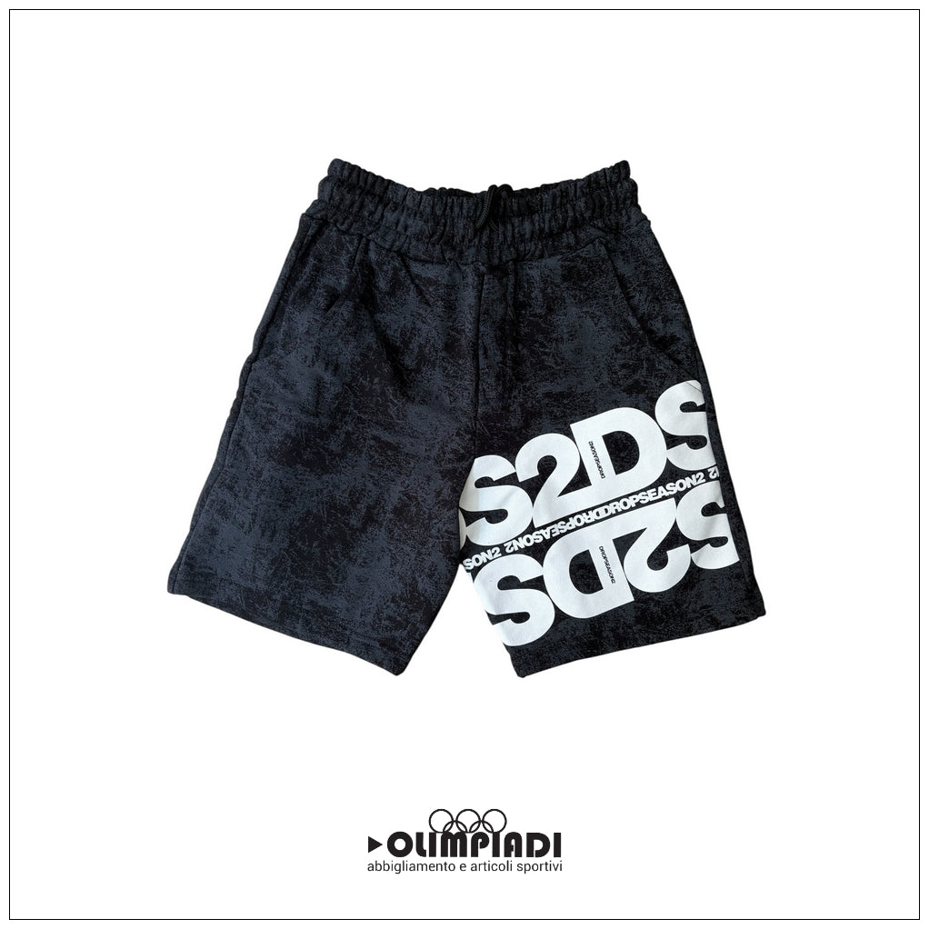 Bermuda Uomo DS2 Maltinto Nero French Terry - SS26K03-MALTINTO NERO