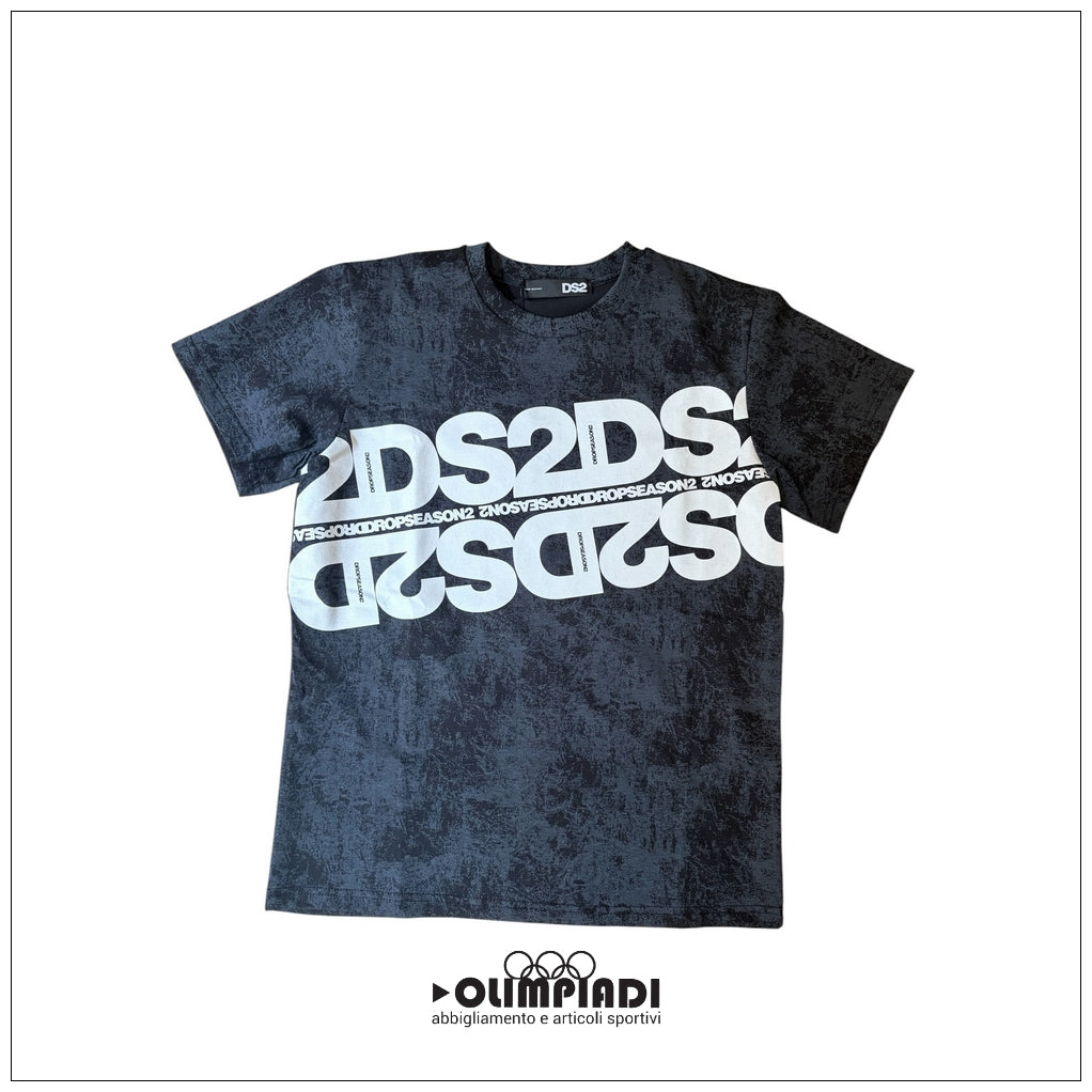 T-shirt Uomo DS2 Stone Wash Nera - SS26264-MALTINTO NERO