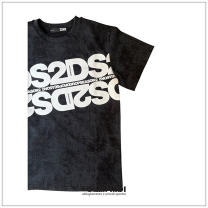 T-shirt Uomo DS2 Stone Wash Nera - SS26264-MALTINTO NERO