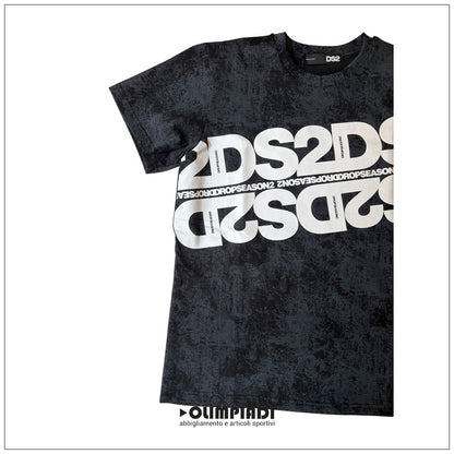 T-shirt Uomo DS2 Stone Wash Nera - SS26264-MALTINTO NERO