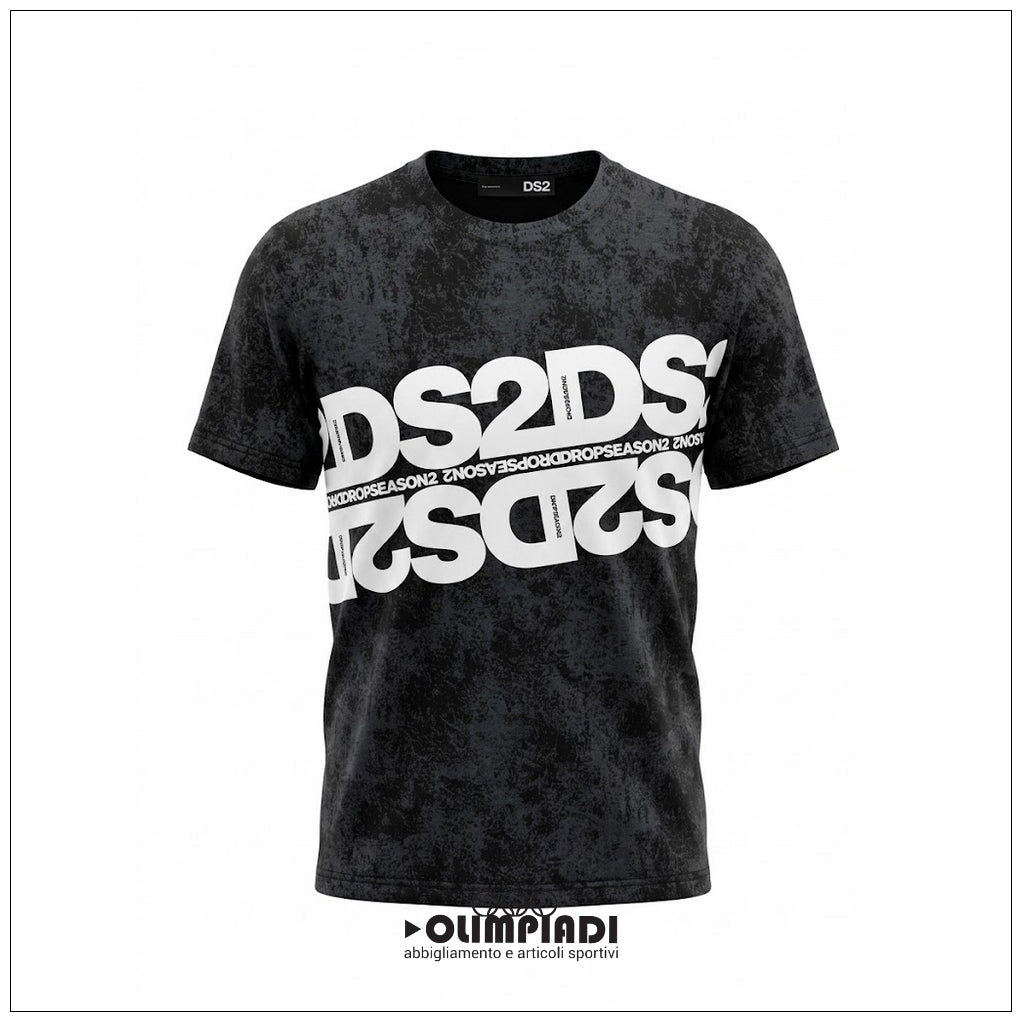 T-shirt Uomo DS2 Stone Wash Nera - SS26264-MALTINTO NERO