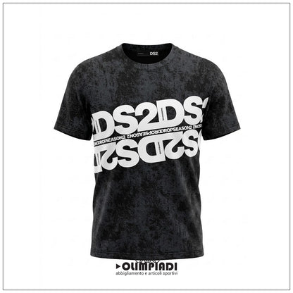 T-shirt Uomo DS2 Stone Wash Nera - SS26264-MALTINTO NERO