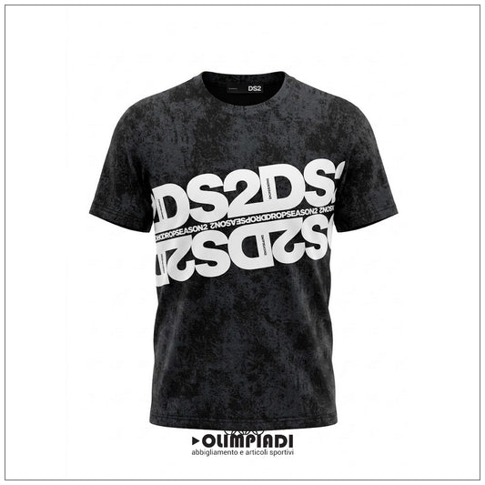 T-shirt Uomo DS2 Stone Wash Nera - SS26264-MALTINTO NERO