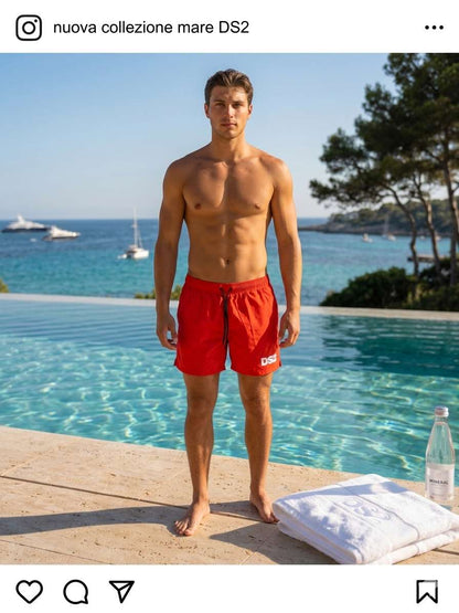 Costume Boxer Mare Uomo DS2 Rosso - SS26B01-ROSSO