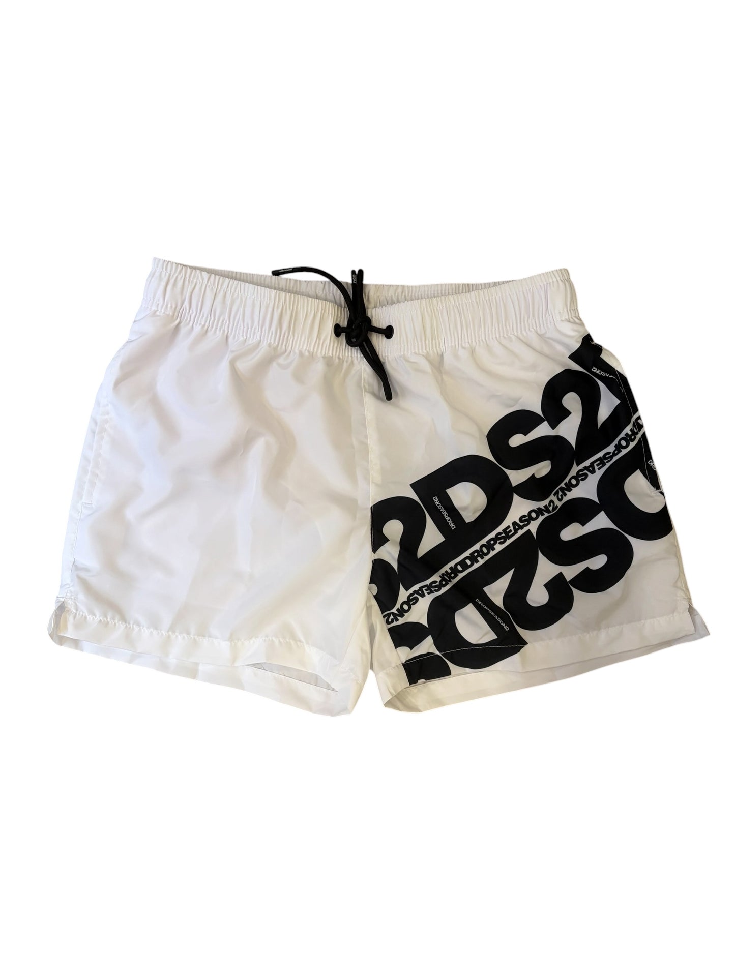 Costume Boxer Mare Uomo DS2 Bianco con Maxi Logo - SS26B02-BIANCO
