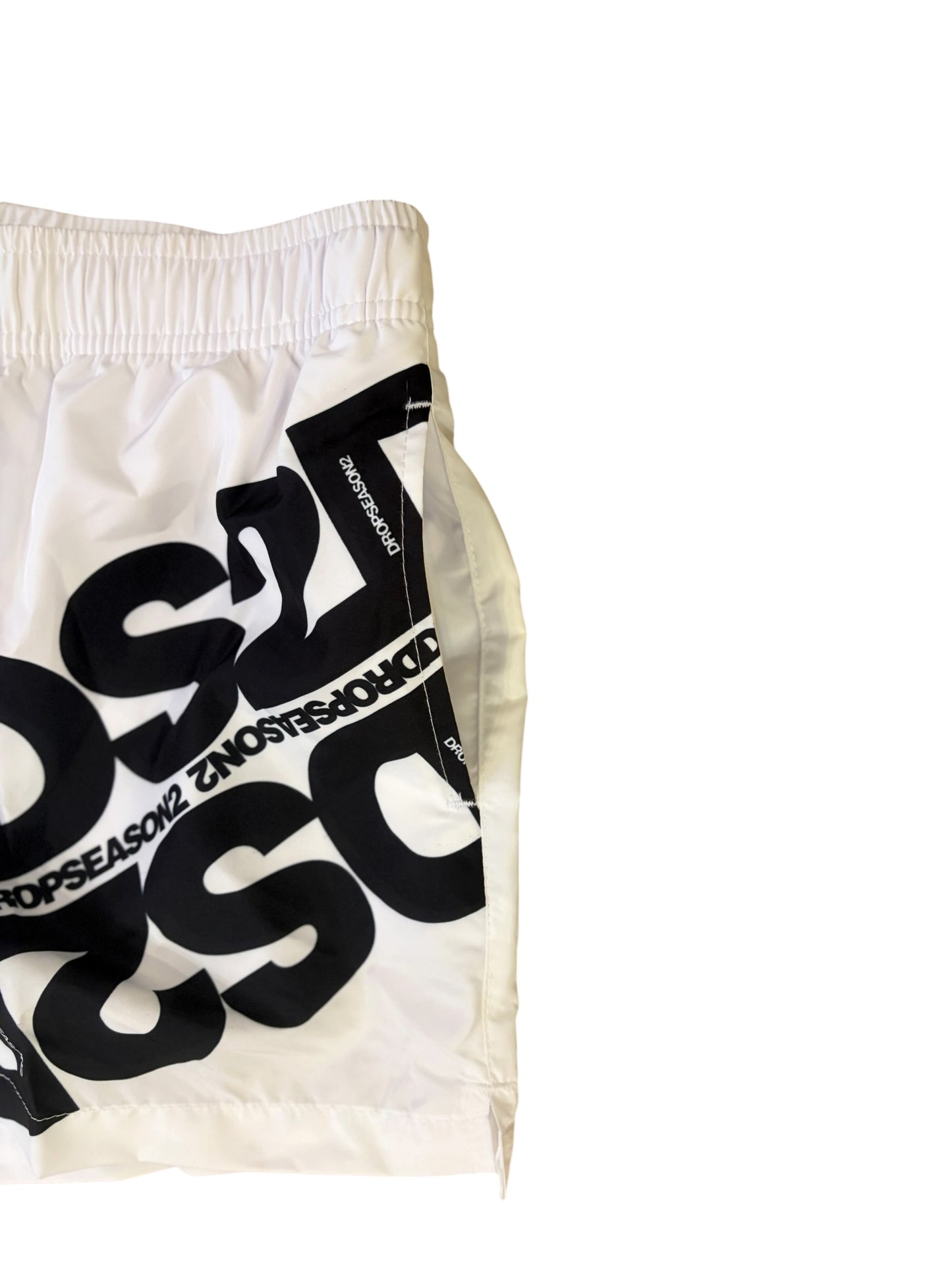 Costume Boxer Mare Uomo DS2 Bianco con Maxi Logo - SS26B02-BIANCO