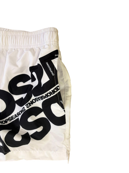 Costume Boxer Mare Uomo DS2 Bianco con Maxi Logo - SS26B02-BIANCO