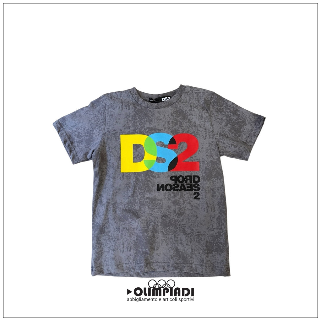 T-shirt Junior DS2 Stone Wash Grigio Multicolor - SS26K02-MALTINTO GRIGIO
