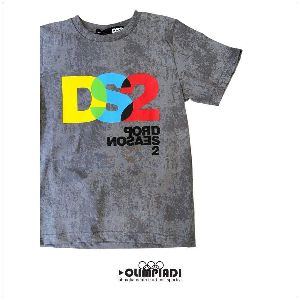 T-shirt Junior DS2 Stone Wash Grigio Multicolor - SS26K02-MALTINTO GRIGIO