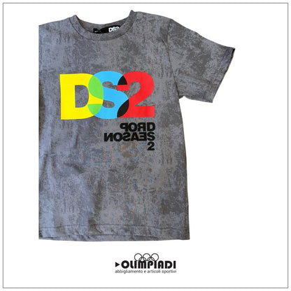 T-shirt Junior DS2 Stone Wash Grigio Multicolor - SS26K02-MALTINTO GRIGIO