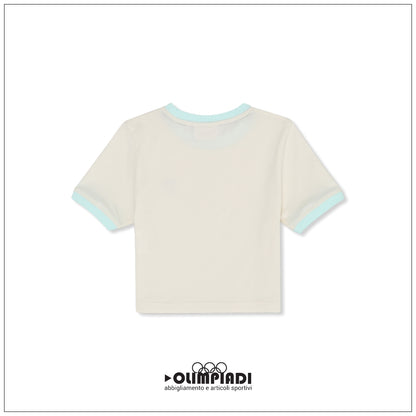 T-shirt Bimba Fila Pratolino Cropped Panna Azzurro - FAK0467-13468