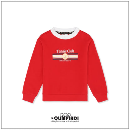 Felpa Girocollo Junior Fila Coltano Rossa - FAK0485-30002  COTONE FRENCH TERRY