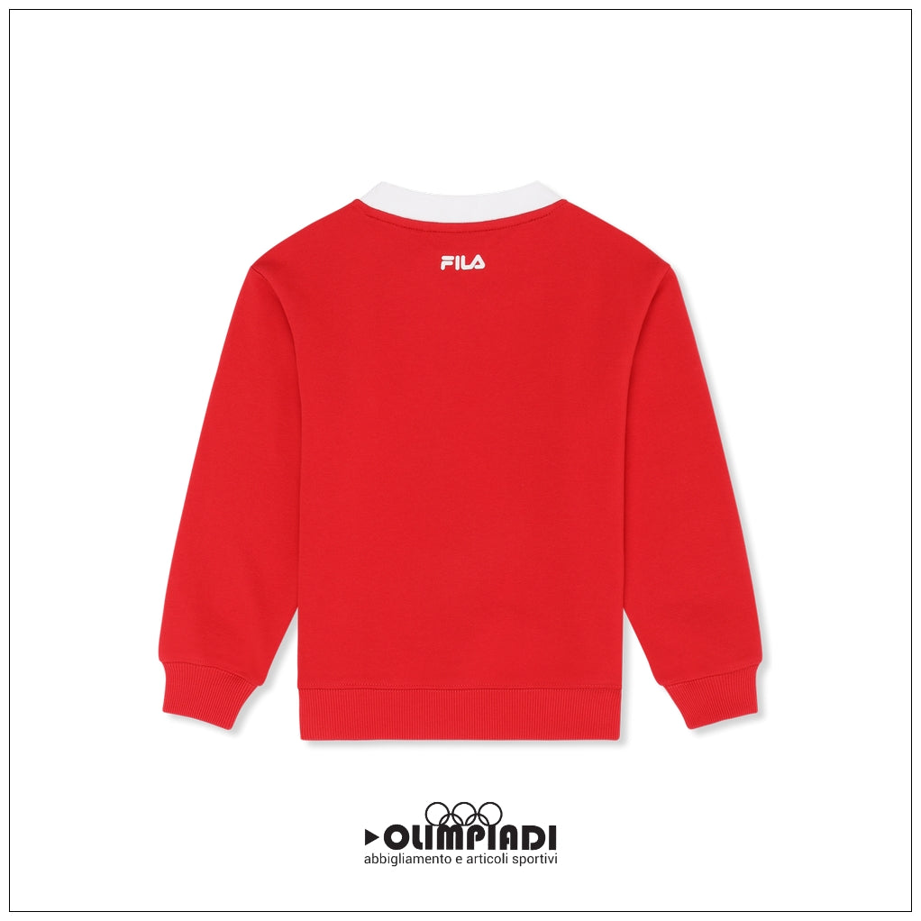 Felpa Girocollo Junior Fila Coltano Rossa - FAK0485-30002  COTONE FRENCH TERRY