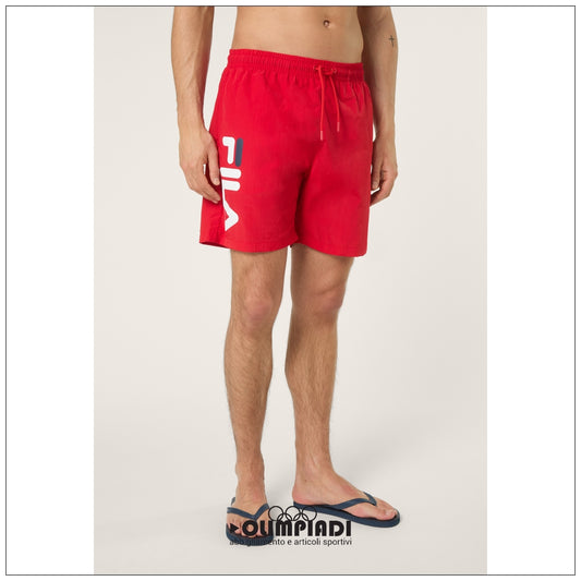 Boxer Mare Uomo Fila Caravello Rosso Maxi Logo - FAM1234-30002