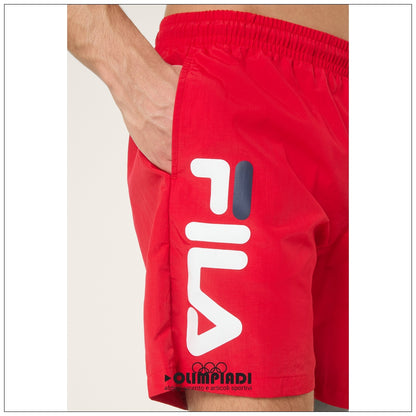 Boxer Mare Uomo Fila Caravello Rosso Maxi Logo - FAM1234-30002
