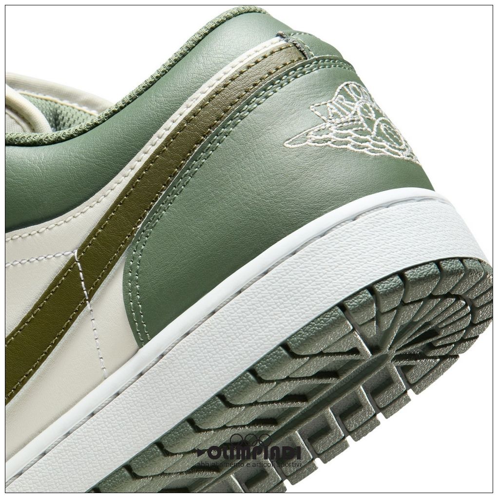 Scarpe Nike Air Jordan 1 Low Verde Oliva/Panna - 553558-300