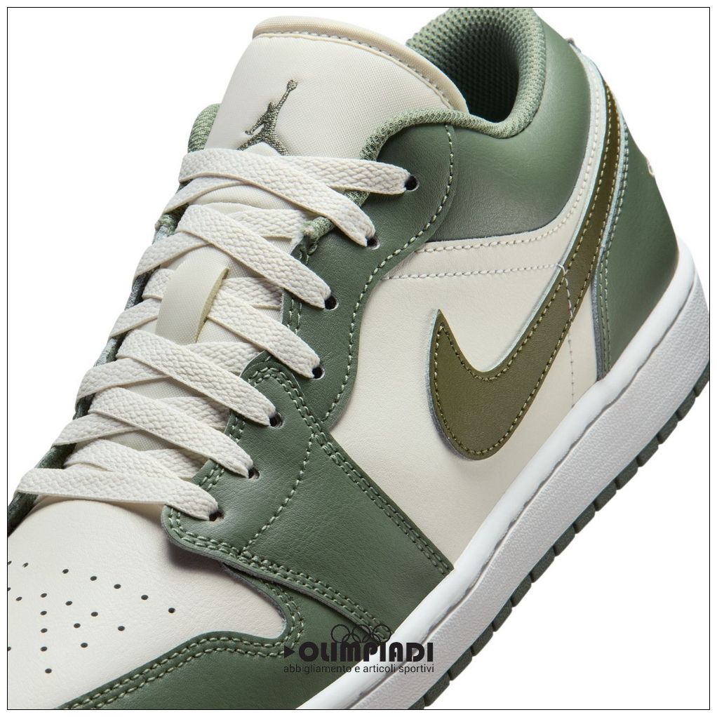 Scarpe Nike Air Jordan 1 Low Verde Oliva/Panna - 553558-300