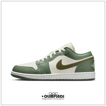 Scarpe Nike Air Jordan 1 Low Verde Oliva/Panna - 553558-300