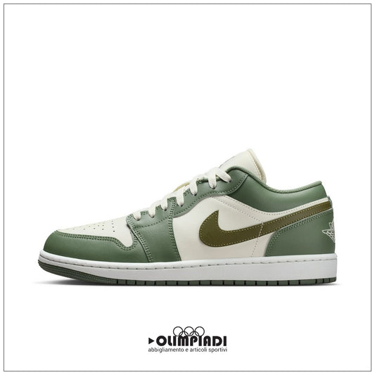 Scarpe Nike Air Jordan 1 Low Verde Oliva/Panna - 553558-300