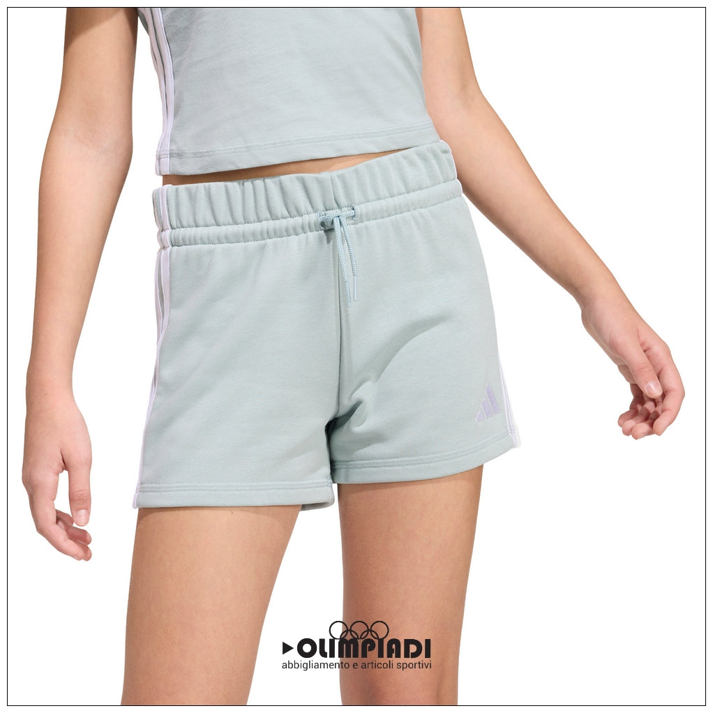Pantaloncini Corti Bambina Adidas 3 Stripes Verde Menta - KE3072