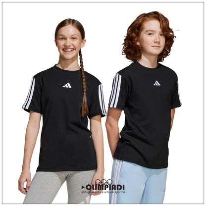 T-shirt Junior Unisex Adidas 3-Stripes Nera - JD6487