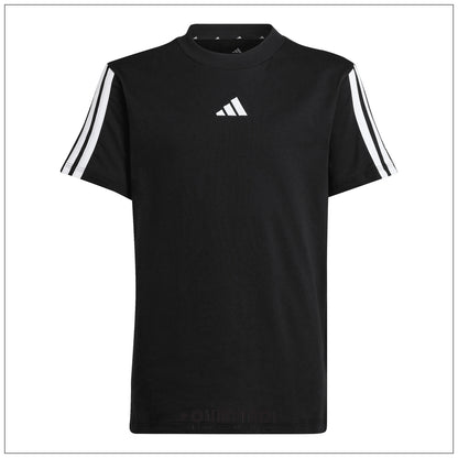 T-shirt Junior Unisex Adidas 3-Stripes Nera - JD6487