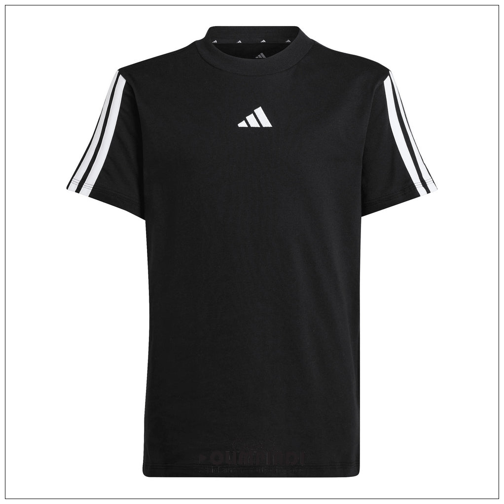 T-shirt Junior Unisex Adidas 3-Stripes Nera - JD6487