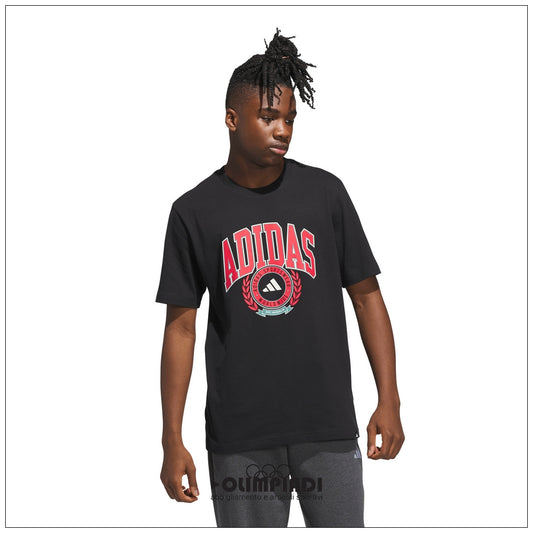 T-shirt Uomo Adidas Varsity Crest Nera - JV8443