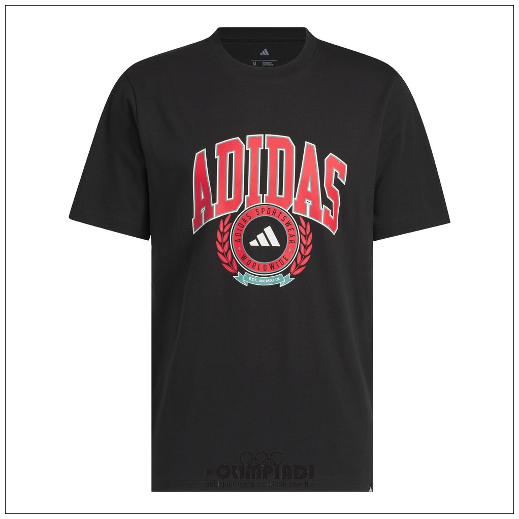 T-shirt Uomo Adidas Varsity Crest Nera - JV8443