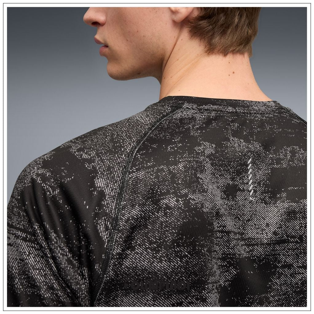 T-shirt Running Uomo Puma Run Velocity AOP Nera - 528415-01