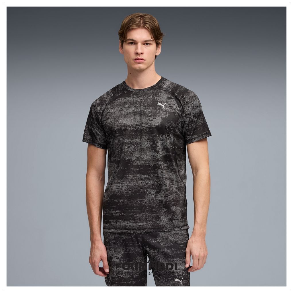 T-shirt Running Uomo Puma Run Velocity AOP Nera - 528415-01