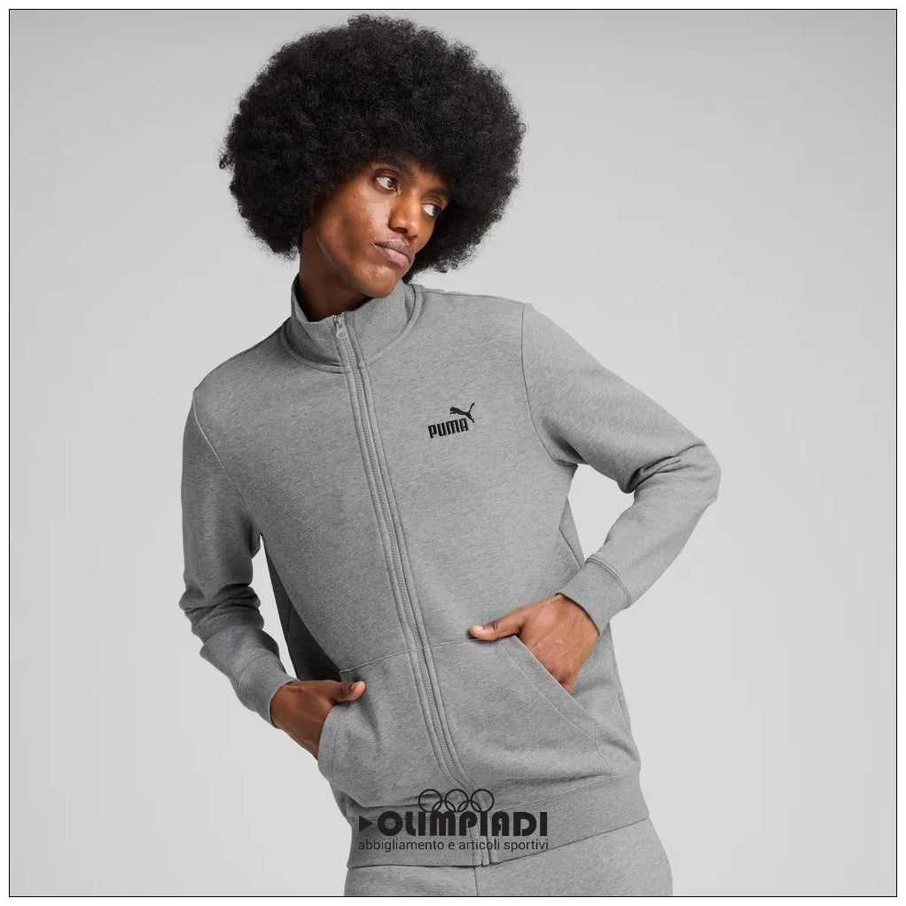 Uomo Puma Essentials Track Jacket Grigia French Terry - 682584-03