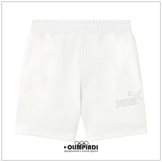 Pantaloncini Donna Puma ESS Rhinestone Vita Alta Bianchi - 693558-02