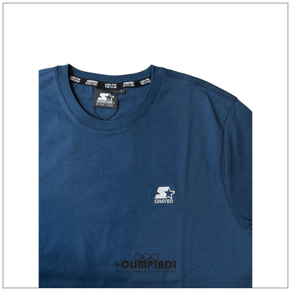 T-shirt Uomo Starter Blu Oceano 100% Cotone Made in Italy - 74321