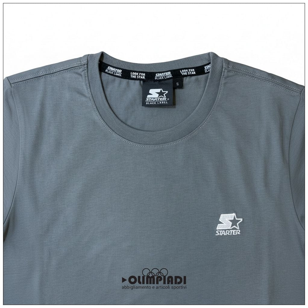 T-shirt Uomo Starter Piombo 100% Cotone Made in Italy - 74321