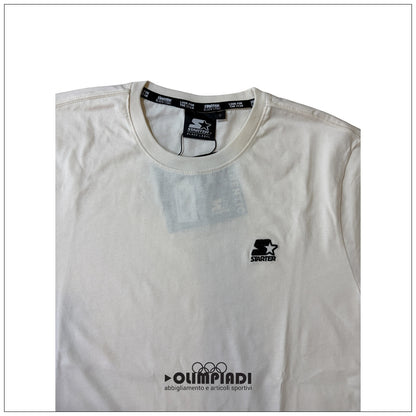 T-shirt Uomo Starter Crema 100% Cotone Made in Italy - 74321